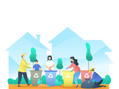 Recycling at Home Campaign Illustration