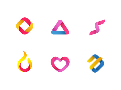Abstract Geometric Logo Collection branding graphic design logo