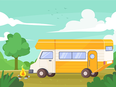 Camper Van Illustration camper van graphic design illustration