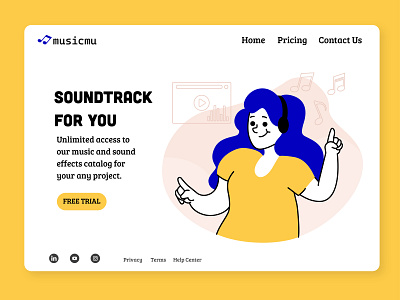 Landing Page Design-Music graphic design illustration music ui