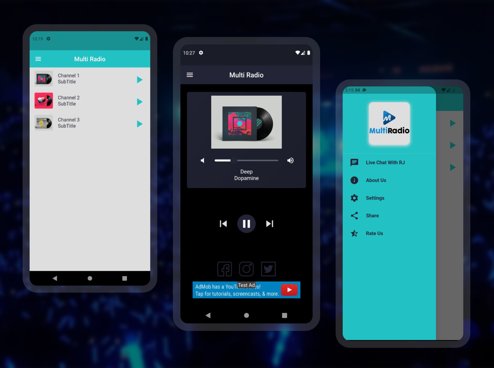 Multi Radio Android and iOS Multiple Radio Channel App by AppDevs on
