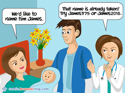 Internet Joke baby birth doctor handle hospital login name nick nickname username
