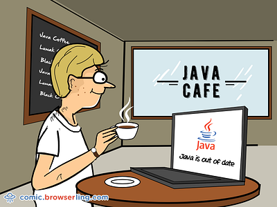 Java Joke cafe caffeine coffee coffee cup java java cafe oracle out of date update upgrade