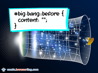 CSS Joke big bang cosmology cosmos css css pun galaxies html hubble inflation stars