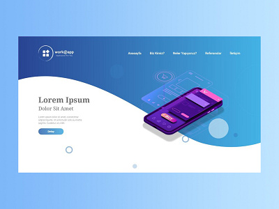 Workatapp Landing Page color colorful design illustration landing landing page landingpage minimal mobile typography ui ux web website work