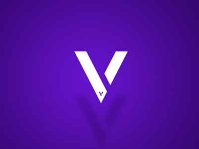 V branding logo purple