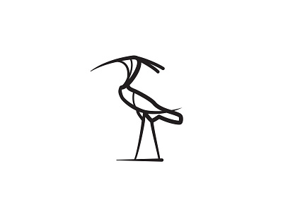 Ibis bird ibis line art logo symbolmark
