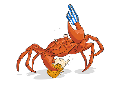 Drunken Crab beer crab drawing drunk drunk crab illustration seaside sketch
