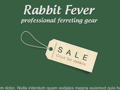 Rabbit Fever Header With Sale Tag head header sale tag