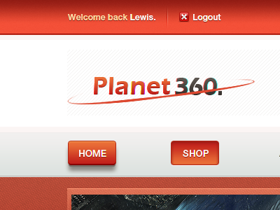 P360 Header 3d button header log in logo navigation shadow