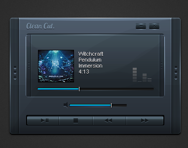 Clean Cut clean interface media music player skin