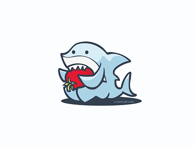 Shark eating tomato