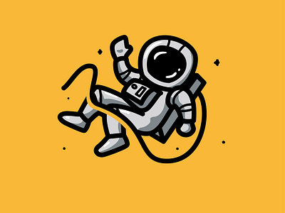 Let's get lost! adventure astronaut astronomy branding character cute design flat floating illustration logo lost mascot outerspace space vector voyager wave