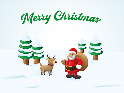 Christmas is near! 3d animal app branding character christmas design greeting greeting card illustration landing page page reindeer santa ui vector web