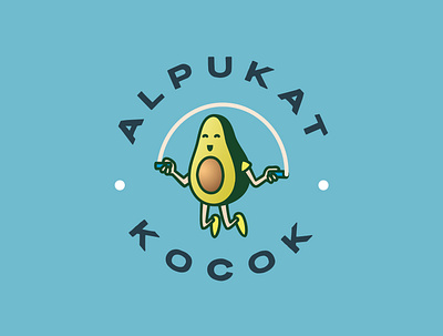 Avocado Shake avocado cartoon character fruit health jump logo mascot milkshake rope smoothies sport vector