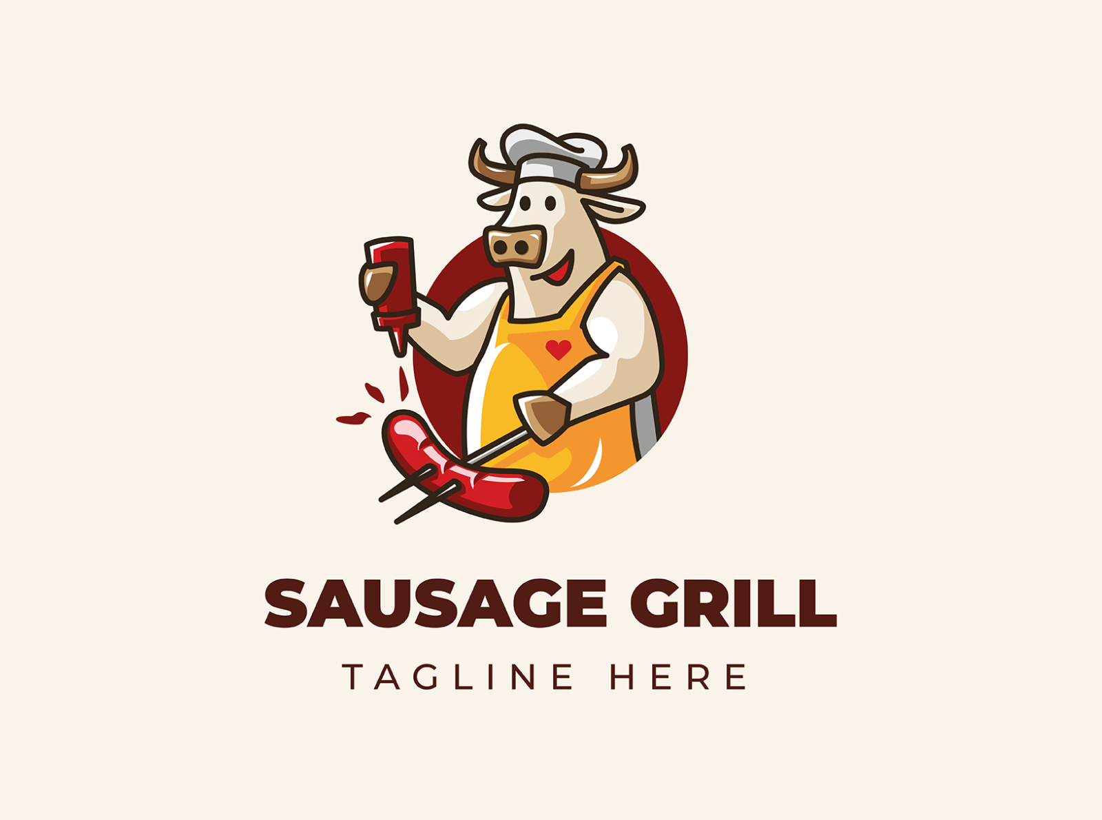 Cow Sausage by Raffal | LineAndCircle on Dribbble