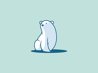 Polar Bear animal bear character cute logo mascot polar bear pole simple wander wild