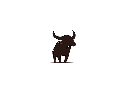 Buffalo animal. logo beast big buffalo bull flat simply wild