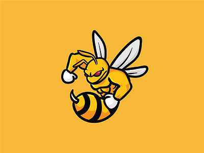 Hornet animal bee body hornet insect mascot muscle stinger