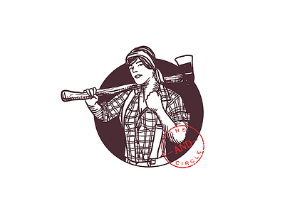 Lumberjack axe hard work illustration lumberjack strong woman work