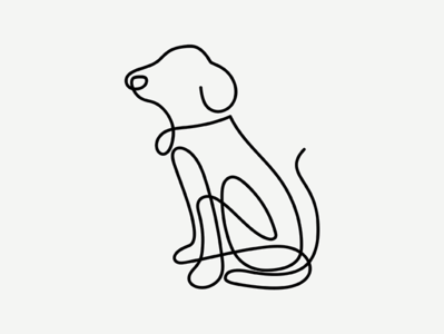 Dog animal character dog family line logo simple