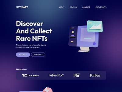 NFTMART NFT MARKETPLACE WEBSITE TEMPLATE blockchain branding crypto graphic design nft nft marketplace ui ux