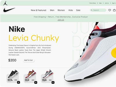 Web Design For Nike Shoes brand brand identity branding creative design flat graphic design icon illustration logo logotype minimal modern photoshop simple ui vector web web design webdesign