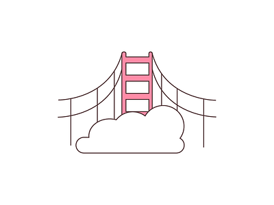 Instagram Highlight Cover #3 golden gate bridge illustration pink san francisco vector