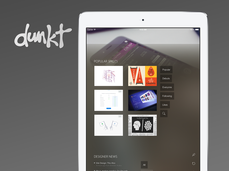 Dunkt 2 Portrait Home Screen by Dave Weaver on Dribbble