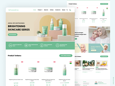 Shaaira - Cosmetics Ecommerce Website cosmetic design ecommerce ecommerce web green nature ui ui design web design website website design