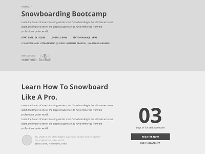 Snowboarding Bootcamp Website | WIP