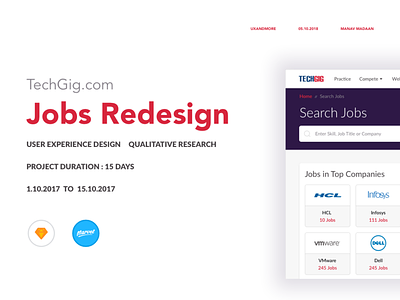Jobs Redesign | TechGig.com case study design dribbble job red redesign research search section ux ux design web web design wireframing