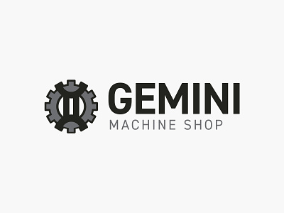 Gemini Machine Shop - Proposal 2 branding gear gemini industrial industrial design machining metal minimal modern sleek