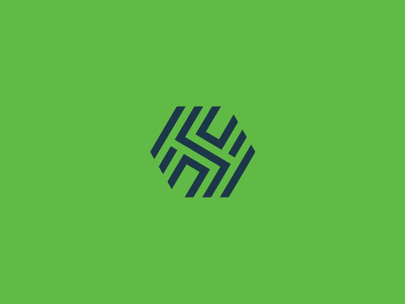 Hexeco logo branding construcion of logo gif h mark hexagon logo symbol wip wireframe