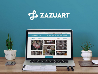 ZazuArt logo & website artists arts blue branding crafts eshop identity logo marketplace webdesign zazuart