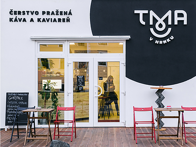 Logotype for a coffee shop Tma v Hrnku black white coffee coffeeshop identity logo logotype minimal simple typography