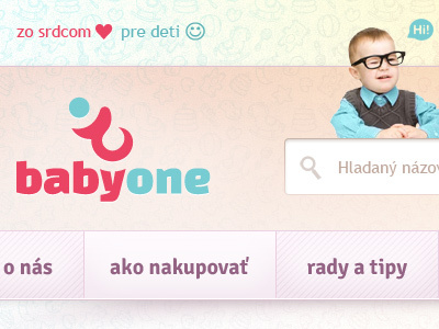 BabyOne web (WIP) buttons header hover menu pattern search