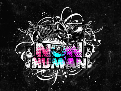 Nonhuman logo breakcore distortion logo music nonhuman splatter