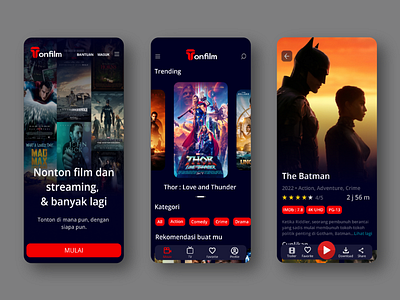 Tonfilm design app branding design illustration learn logo movie netflix portofolio streaming typography ui vector