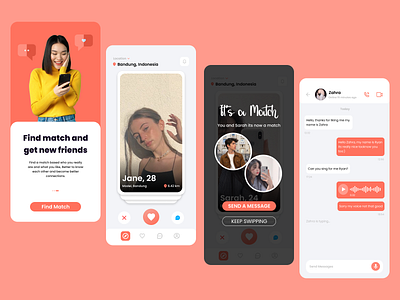 Dating App app branding dating design illustration learn logo love portofolio tinder typography ui vector