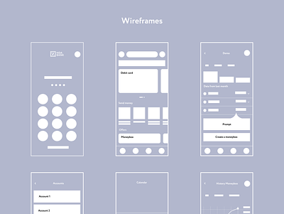 Moneybox – Wireframes app design figma logic mobile userflow wireframe