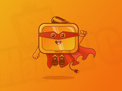 Super Hero HappyPC 2020 adobe colorful computer design happy illustrator logo orange pc vector