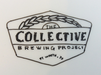 Collective Brewing Project - Sketch 5 barley brewing lettering shield