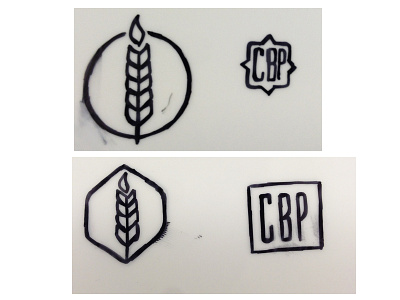 Collective Brewing Project - Symbol/Mark Sketch 1 barley brewing lettering symbol