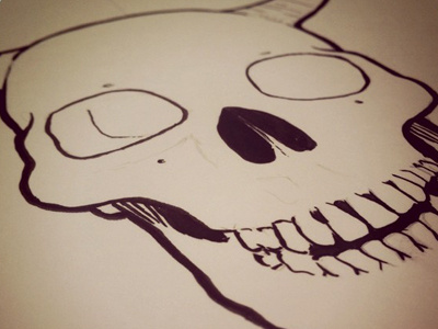 Devil's Dance Ink hand drawn illustration ink poster skull