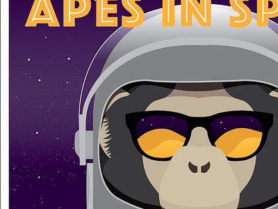 Apes in Space Poster beer brewery chimpanzee ipa nasa phosphate space suit