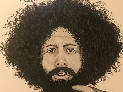 Inktober - Reggie Watts drawing ink inktober