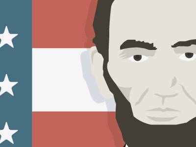 Civil War header abraham lincoln flag illustration stars