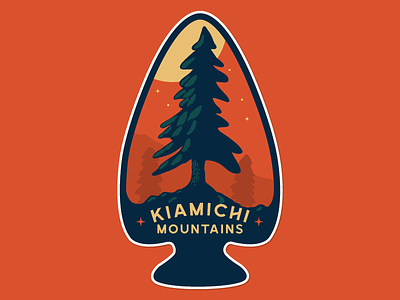 Kiamichi Mountain Sticker illustration mountains pine tree purveyor sticker