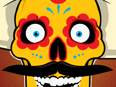 Fake gig poster... bright hand drawn illustration sugar skull vector